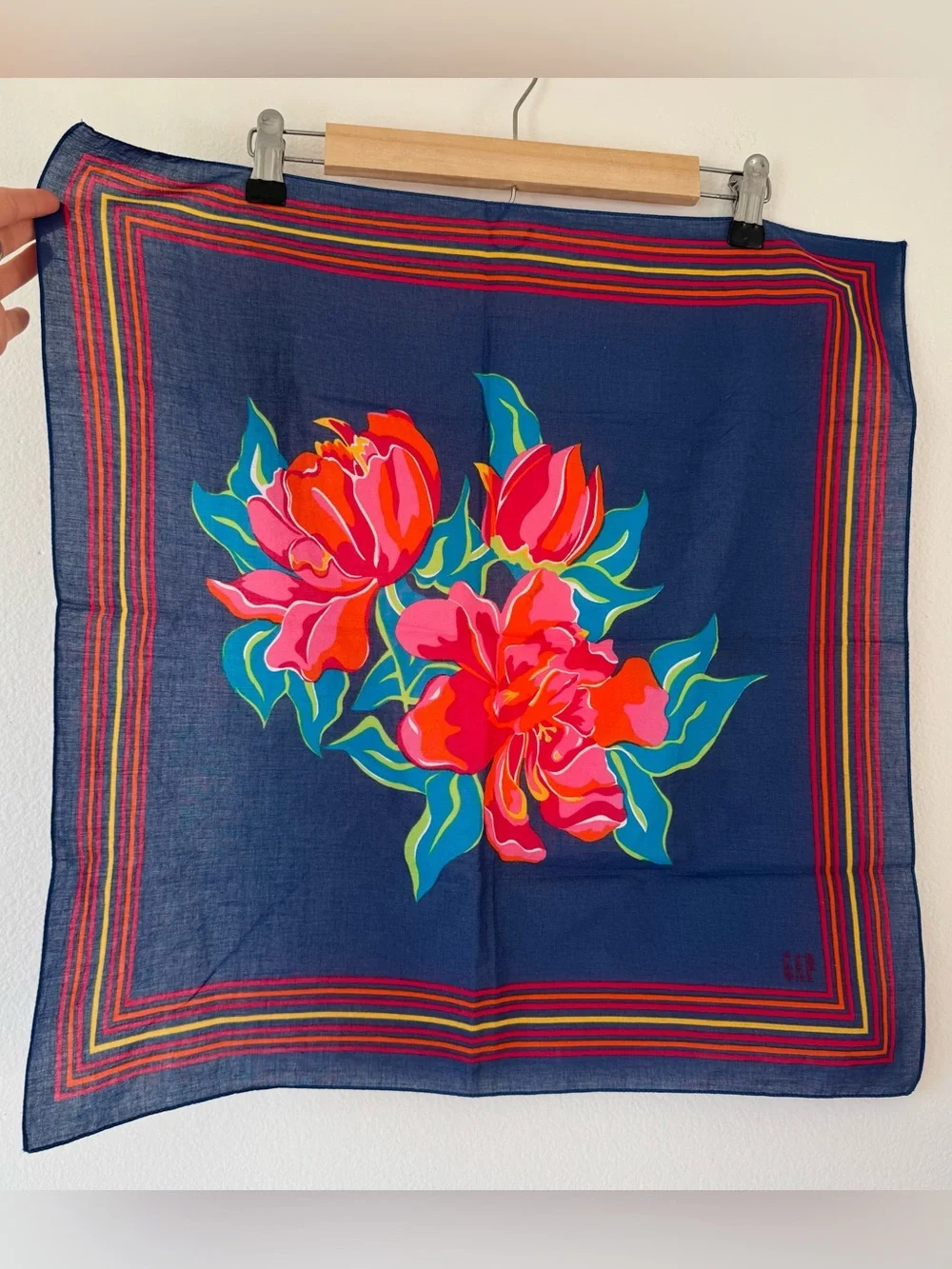 Vintage Gap Square Scarf Floral